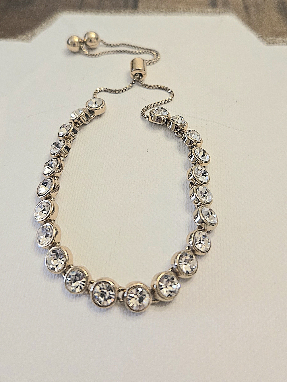 Premier Designs Clear Crystal Adjustable Bracelet - Gold
